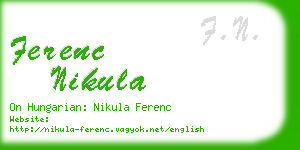 ferenc nikula business card